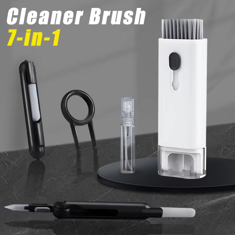 7-in-1 Comprehensive Computer Cleaning Kit: Keyboard Brush, Screen Cleaning Spray, Earphone Cleaning Pen, and Keycap Puller