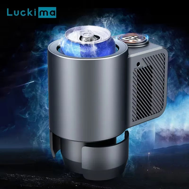 Smart 2-in-1 Car Beverage Warmer and Cooler for Coffee and Milk - Portable Electric Drink Holder and Mini Refrigerator for Travel