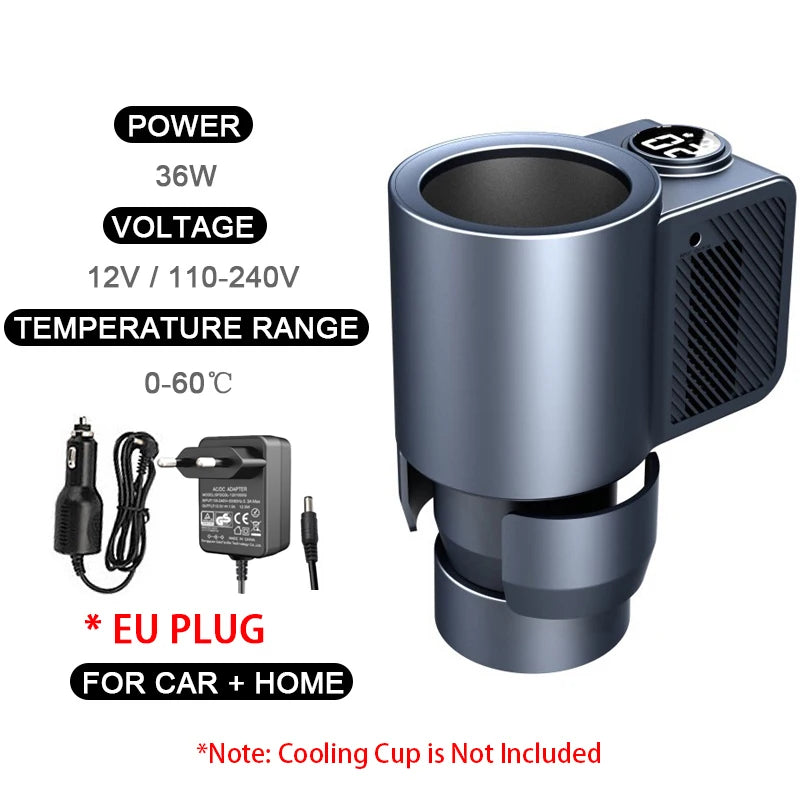 Smart 2-in-1 Car Beverage Warmer and Cooler for Coffee and Milk - Portable Electric Drink Holder and Mini Refrigerator for Travel