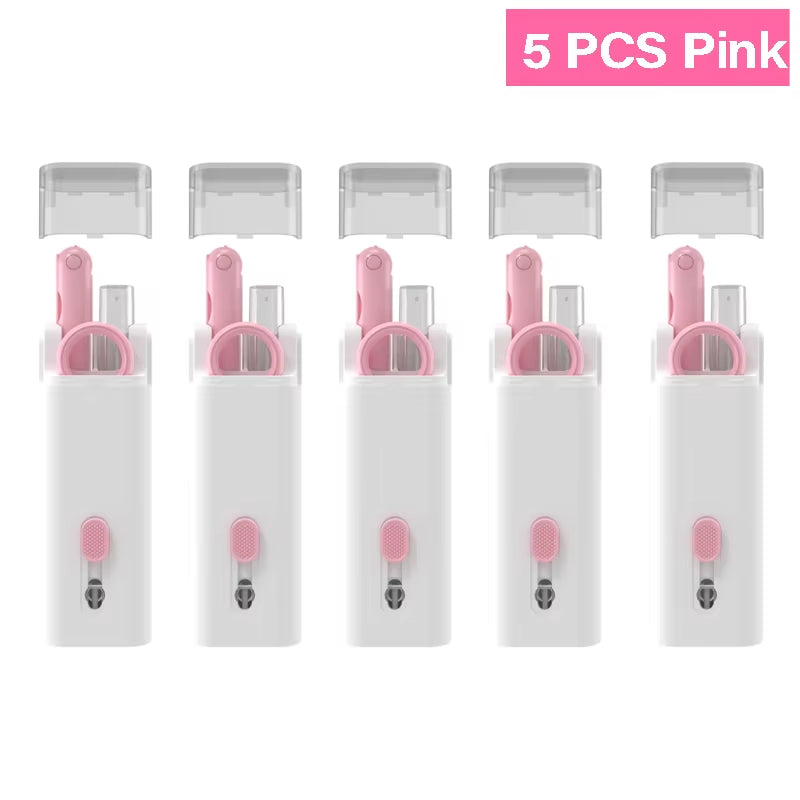 7-in-1 Comprehensive Computer Cleaning Kit: Keyboard Brush, Screen Cleaning Spray, Earphone Cleaning Pen, and Keycap Puller