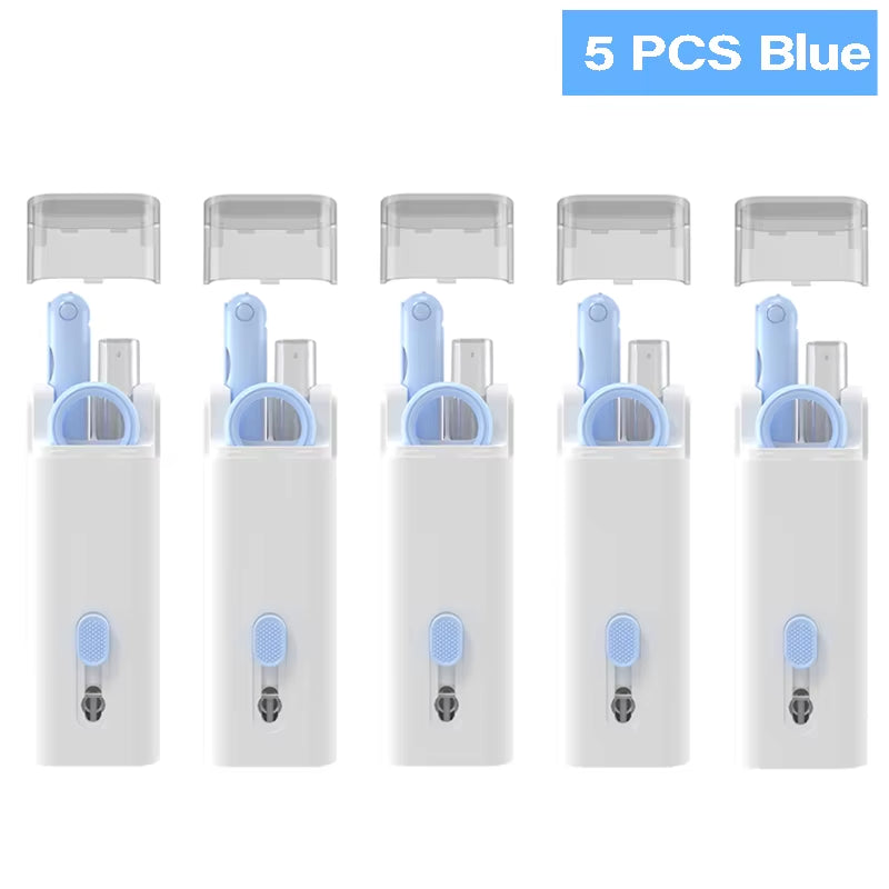 7-in-1 Comprehensive Computer Cleaning Kit: Keyboard Brush, Screen Cleaning Spray, Earphone Cleaning Pen, and Keycap Puller