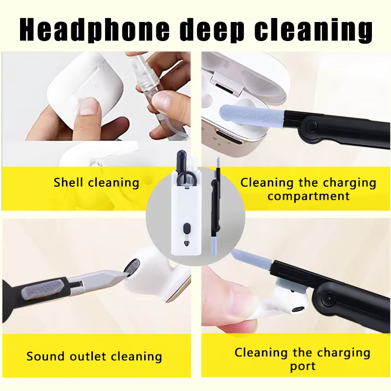 7-in-1 Comprehensive Computer Cleaning Kit: Keyboard Brush, Screen Cleaning Spray, Earphone Cleaning Pen, and Keycap Puller