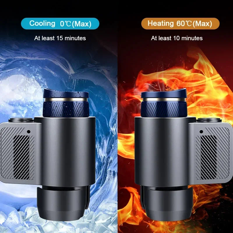 Smart 2-in-1 Car Beverage Warmer and Cooler for Coffee and Milk - Portable Electric Drink Holder and Mini Refrigerator for Travel