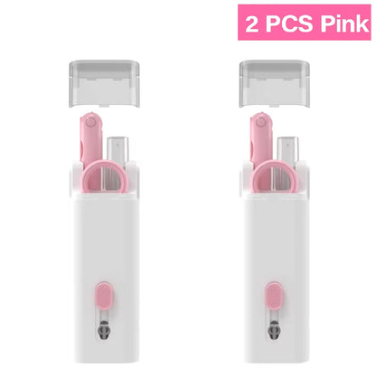 7-in-1 Comprehensive Computer Cleaning Kit: Keyboard Brush, Screen Cleaning Spray, Earphone Cleaning Pen, and Keycap Puller